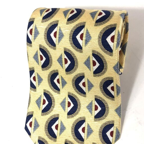Vintage George Machado ZYLOS Silk Necktie RAF Roundel Aviation Geometric Tie USA - Picture 3 of 6